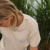 t-shirt kremowy