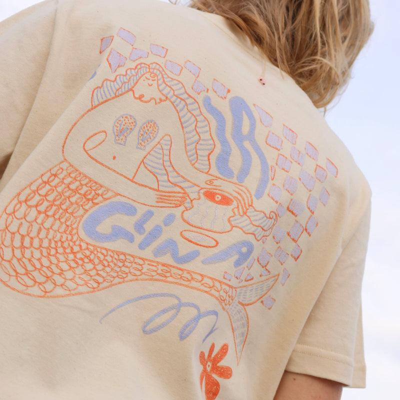 t-shirt kremowy