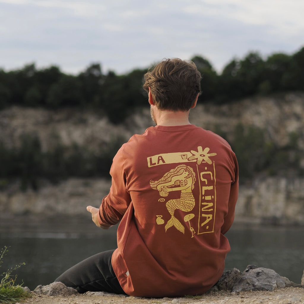 longsleeve ceglasty
